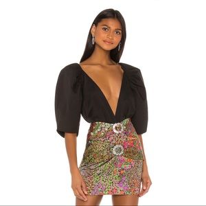 Iorane Puff Sleeve Bodysuit in Black